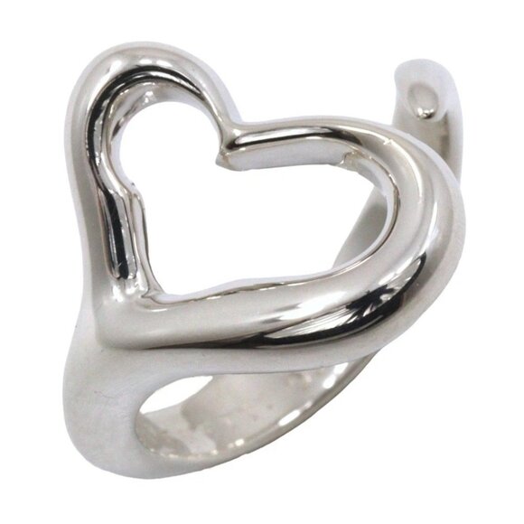 TIFFANY&Co. Open heart Ring Elsa Peretti Silver925 #5.4(US Size) 4.3g Women - Picture 1 of 8